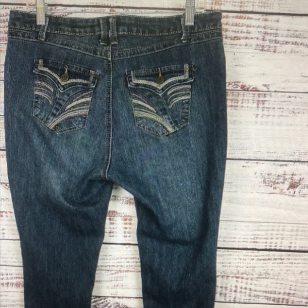 Womens Vanilla Star Medium Wash Bootcut Denim Blue Jeans Stretch Mid Rise Sz 12
